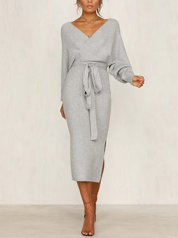 Stunncal V Neck Autumn Dress