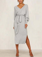 Stunncal V Neck Autumn Dress