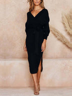 Stunncal V Neck Autumn Dress