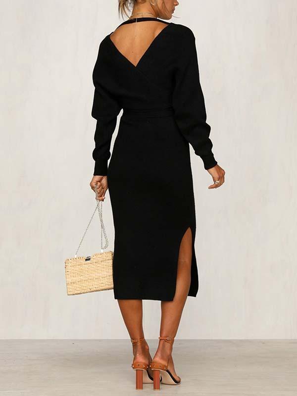 Stunncal V Neck Autumn Dress